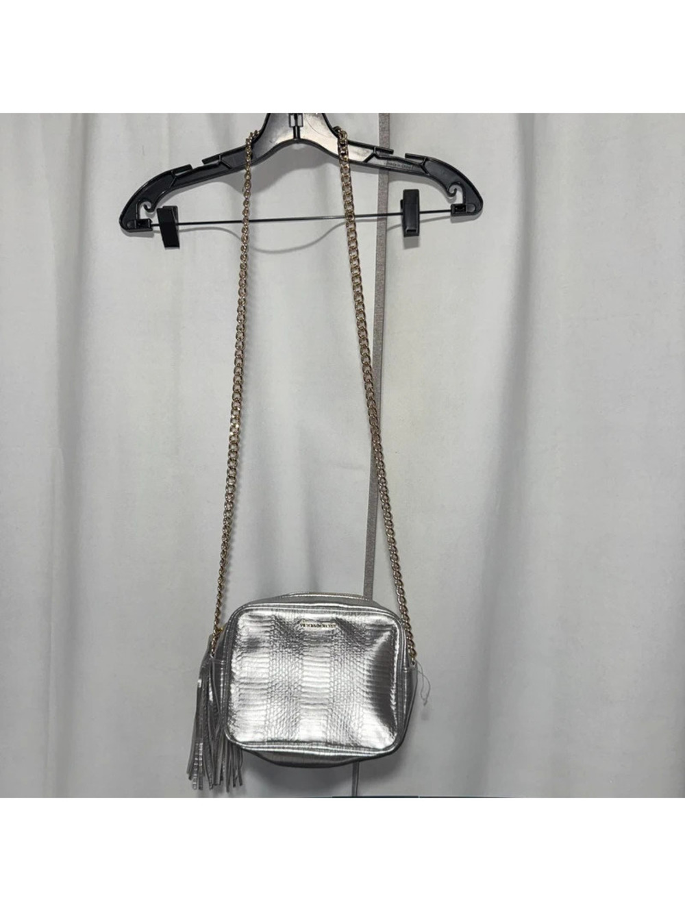 Victoria's Secret silver metallic crossbody purse